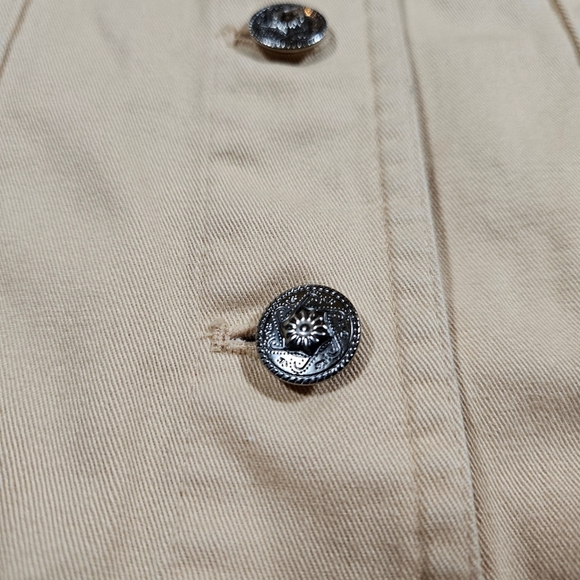 Christopher & Banks Button Up Long Sleeve Jean Jacket, Light Yellow, Small - Picture 3 of 15